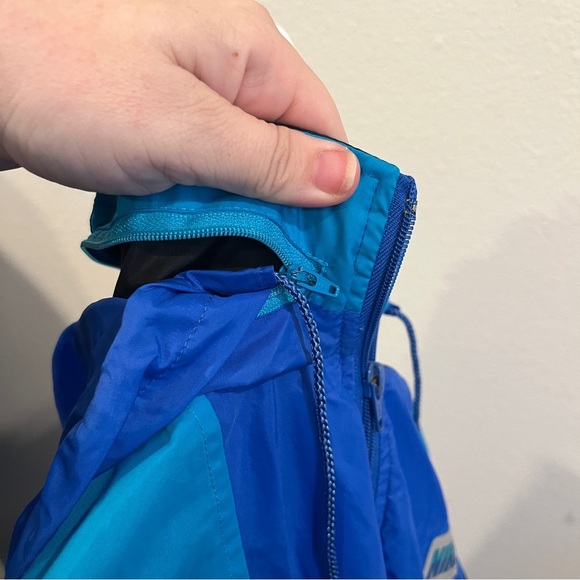 Vintage Nike blue black teal color block windbreaker zip up size small - Picture 12 of 13